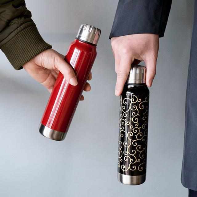 【アンブレラボトル】thermo mug × 土直漆器 うるし波千鳥 (ブラック) | 越前漆器 | 匠市 - Image 7