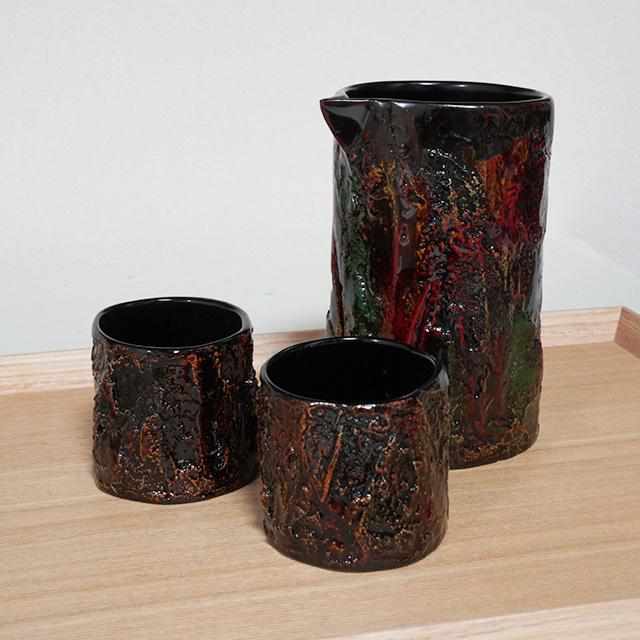 【輪島塗】楽 KOKEMUSU 片口酒器 (3点セット) - Image 3